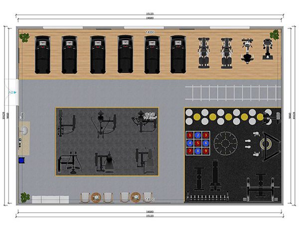 120平方健身房配置方案-广西MK体育恩波利体育健身器材有限公司
