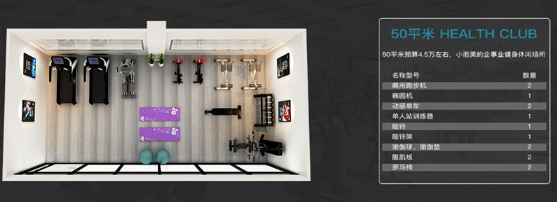 50平方健身室-MK体育恩波利健身器材企事业健身解决方案